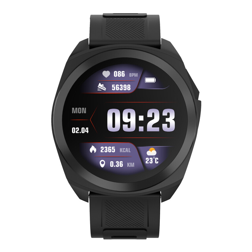 CANYON smart hodinky Maverick SW-83 Black, 1,32" IPS displej, GPS, 128 multi-sport, IP68, Android/iOS