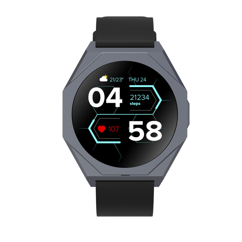 CANYON smart hodinky Otto SW-86, 1,3" LTPS, SpO2, HR, krevní tlak, 25 multi-sport, black