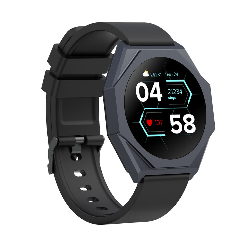 CANYON smart hodinky Otto SW-86, 1,3" LTPS, SpO2, HR, krevní tlak, 25 multi-sport, black