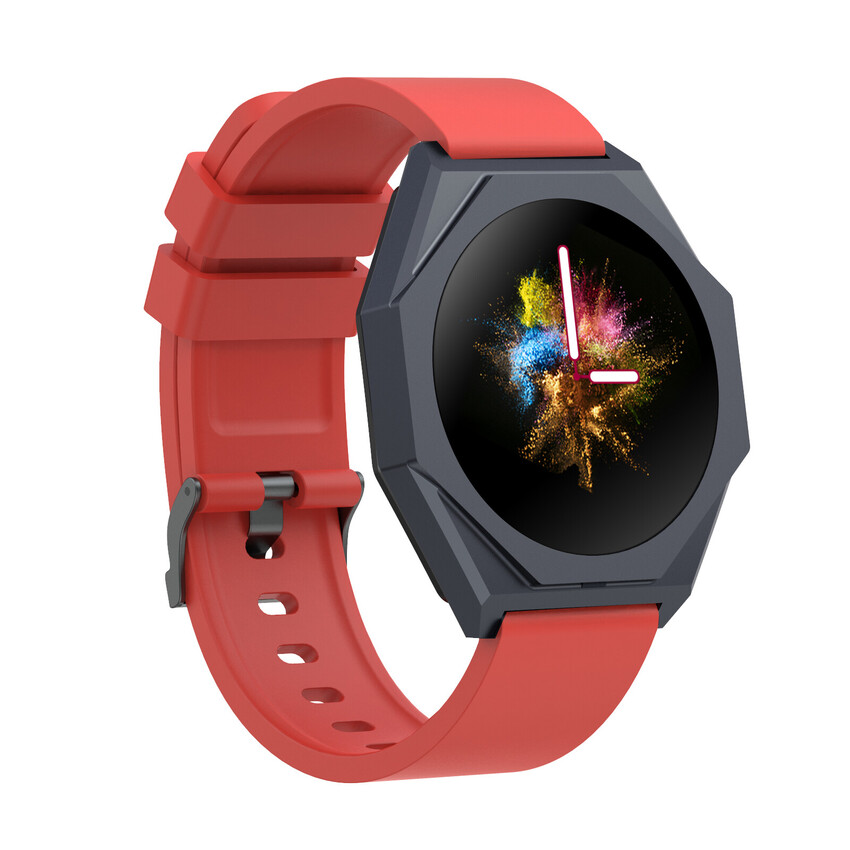 CANYON smart hodinky Otto SW-86, 1,3" LTPS, SpO2, HR, krevní tlak, 25 multi-sport, red