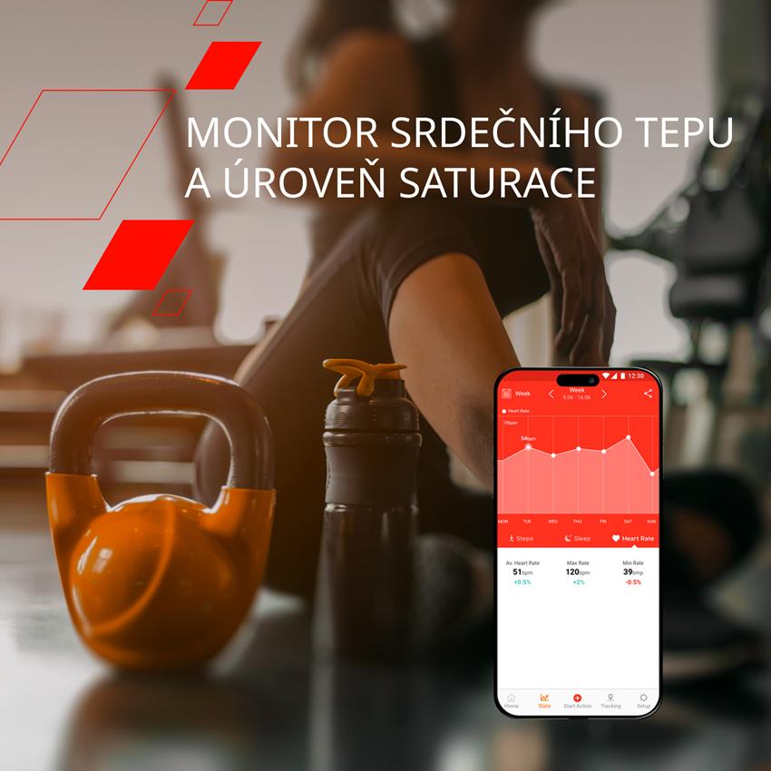 CANYON smart hodinky Otto SW-86, 1,3" LTPS, SpO2, HR, krevní tlak, 25 multi-sport, red