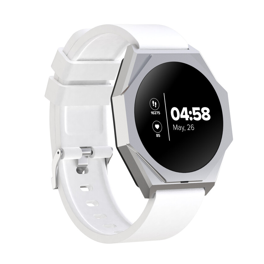 CANYON smart hodinky Otto SW-86, 1,3" LTPS, SpO2, HR, krevní tlak, 25 multi-sport, silver