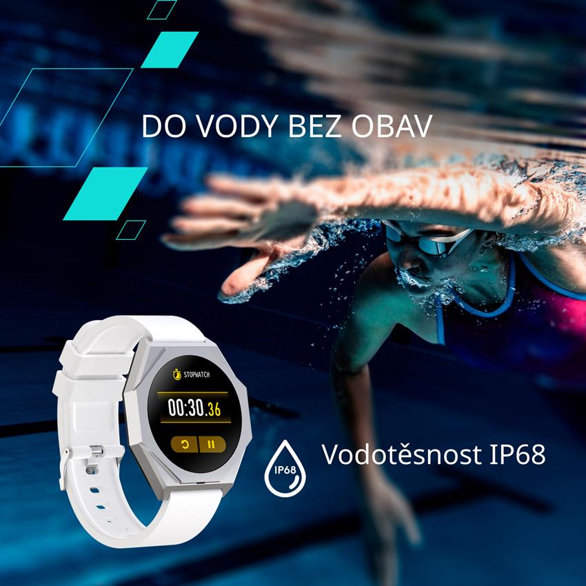 CANYON smart hodinky Otto SW-86, 1,3" LTPS, SpO2, HR, krevní tlak, 25 multi-sport, silver