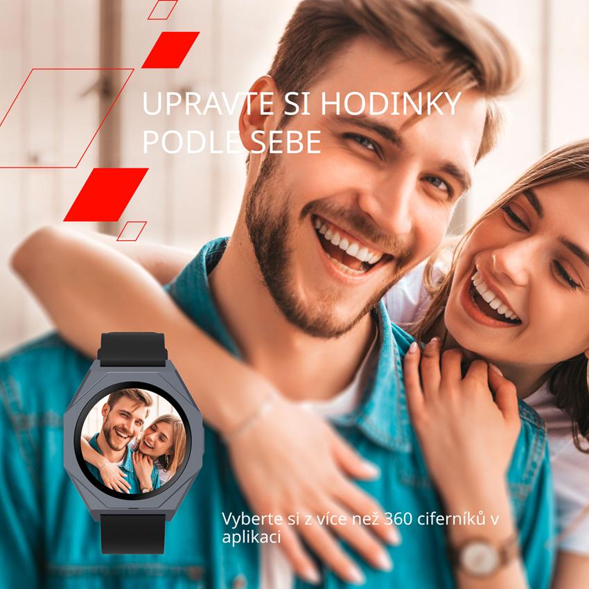 CANYON smart hodinky Otto SW-86, 1,3" LTPS, SpO2, HR, krevní tlak, 25 multi-sport, silver