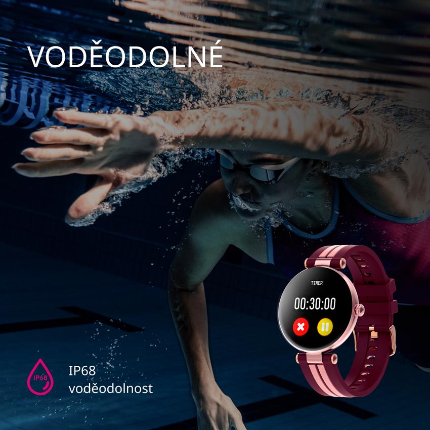 CANYON smart hodinky Semifreddo SW-61 BLUE, 1,19" AMOLED displej, 25 multi-sport, IP68, Android/iOS