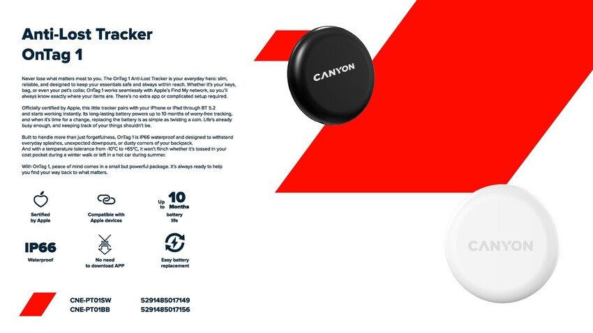 CANYON smart tag ONTAG 1 iOS White