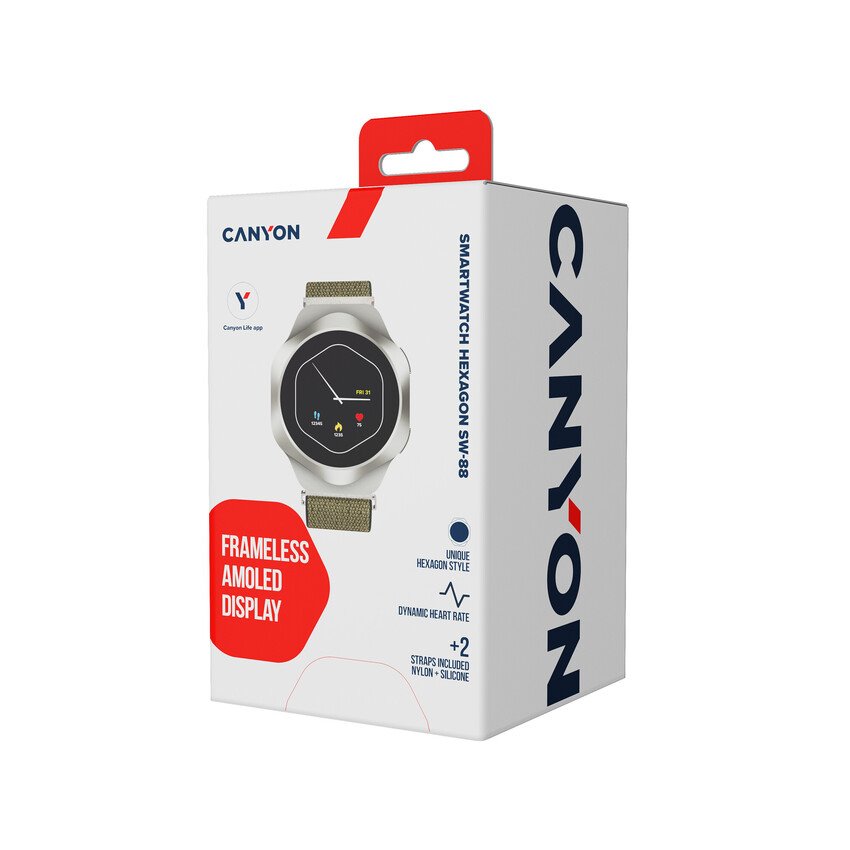 CANYON Smart Watch Hexagon 88 BT-CALL Black