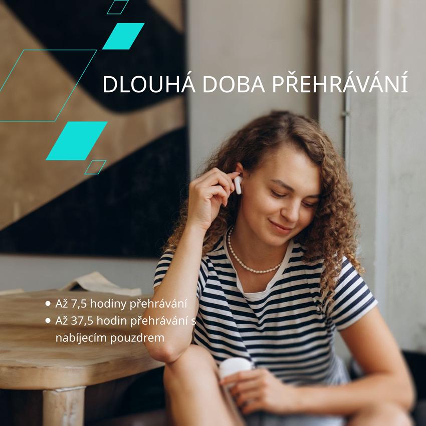 CANYON TWS-5 BT sluchátka s mikrofonem, BT V5.3 JL 6983D4, pouzdro 500mAh+40mAh až 38h, olivová