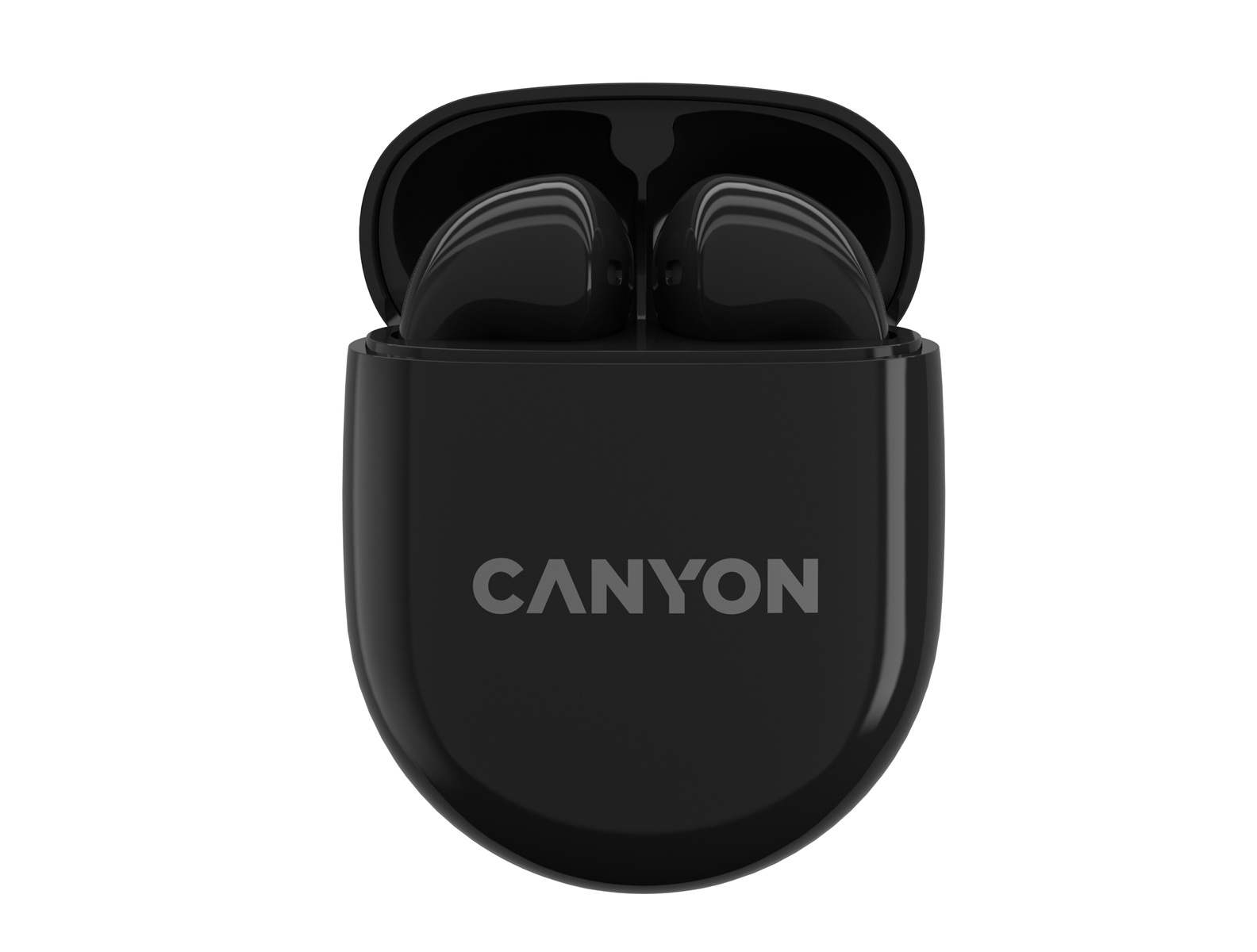 CANYON TWS-6 BT sluchátka s mikrofonem, BT V5.3 JL 6976D4, pouzdro 400mAh+30mAh až 22h, černá