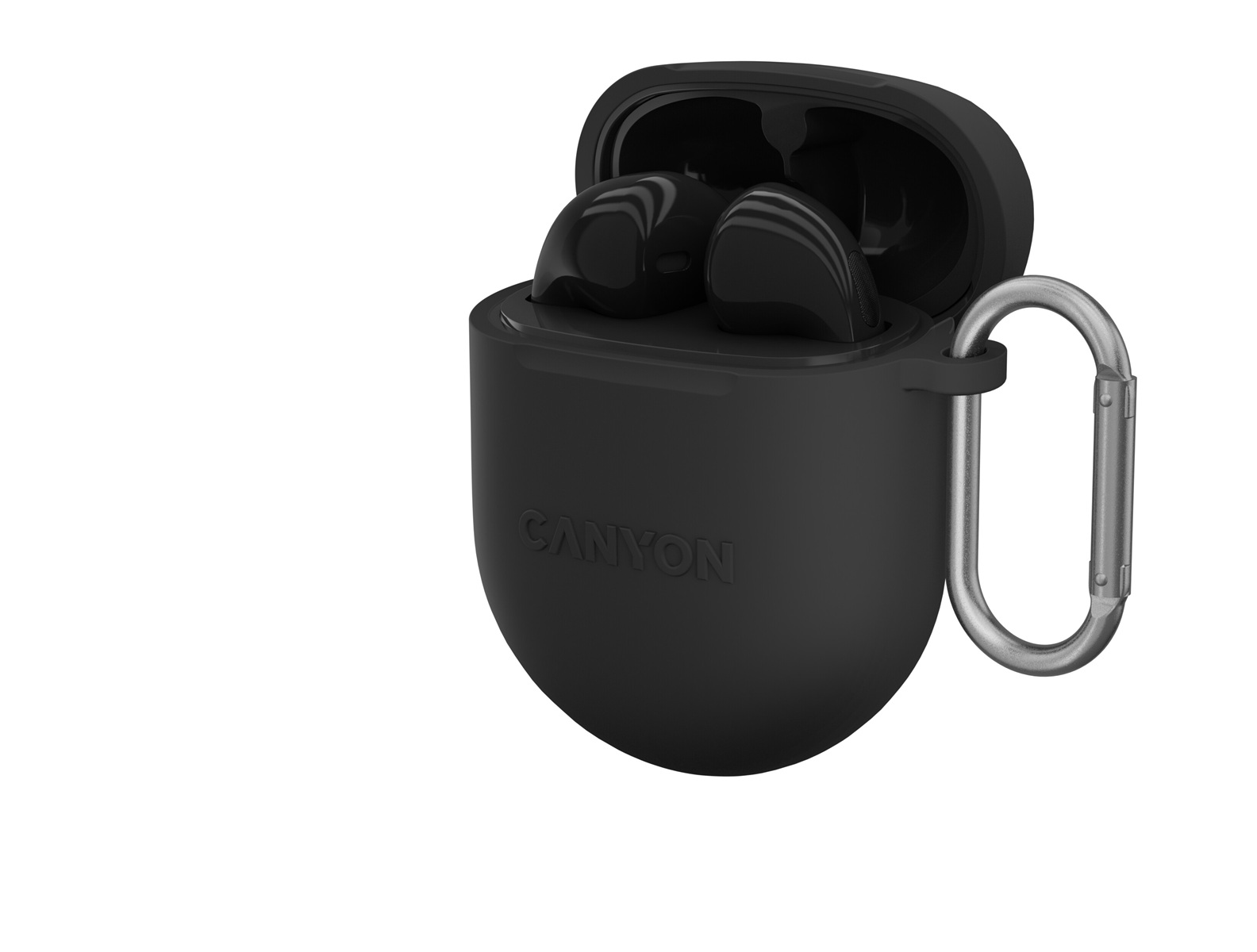 CANYON TWS-6 BT sluchátka s mikrofonem, BT V5.3 JL 6976D4, pouzdro 400mAh+30mAh až 22h, černá