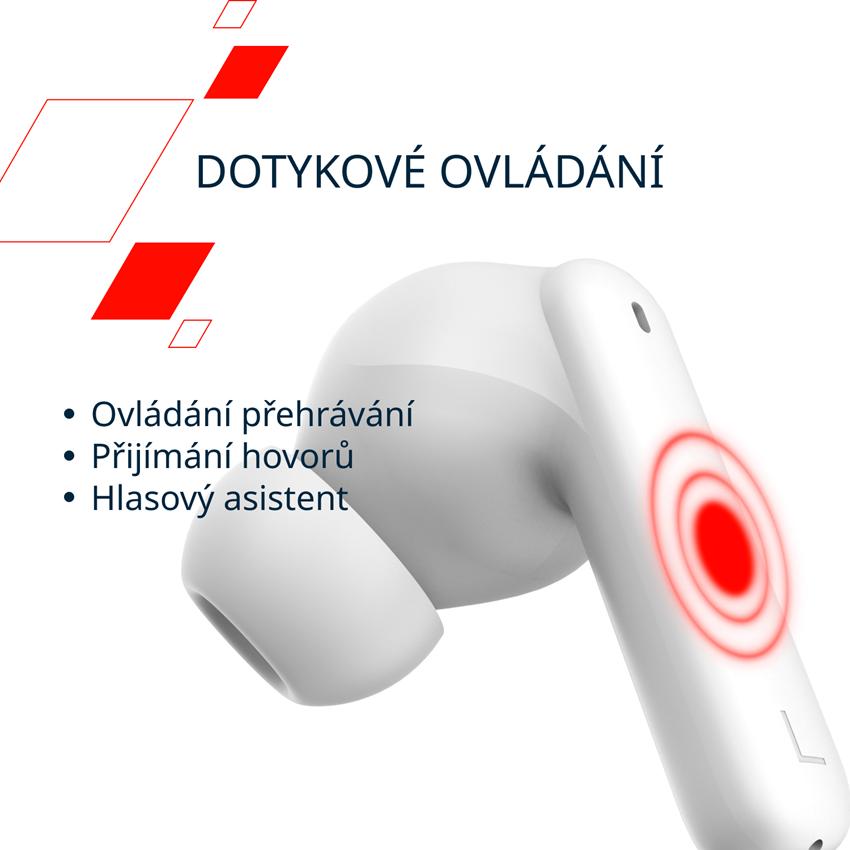 CANYON TWS-8 BT sluchátka s mikrofonem, BT V5.3 JL 6976D4, pouzdro 470mAh+40mAh až 32h, černá