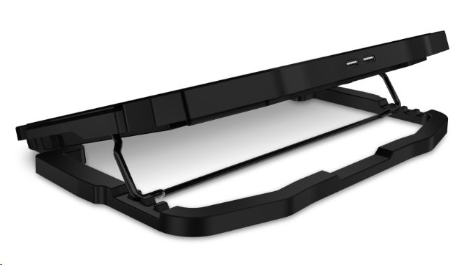 CONNECT IT FrostWind chladicí podložka pod notebook s modrým podsvícením, ČERNÁ