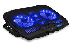 CONNECT IT FrostWind chladicí podložka pod notebook s modrým podsvícením, ČERNÁ