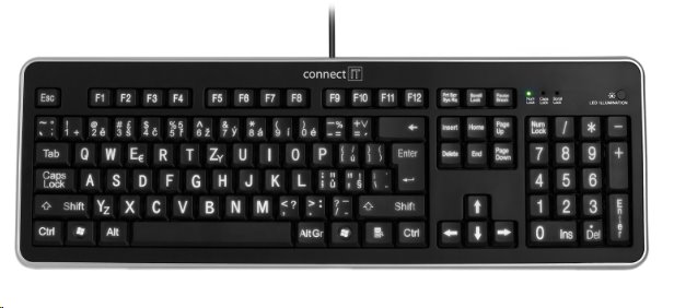 CONNECT IT LED bíle podsvícená klávesnic