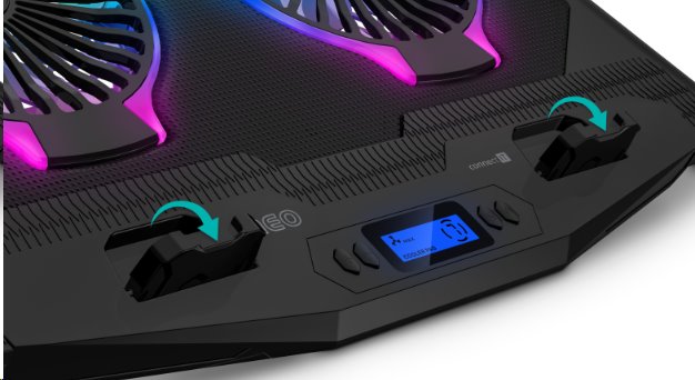CONNECT IT NEO RGB chladicí podložka pod notebook, ČERNÁ