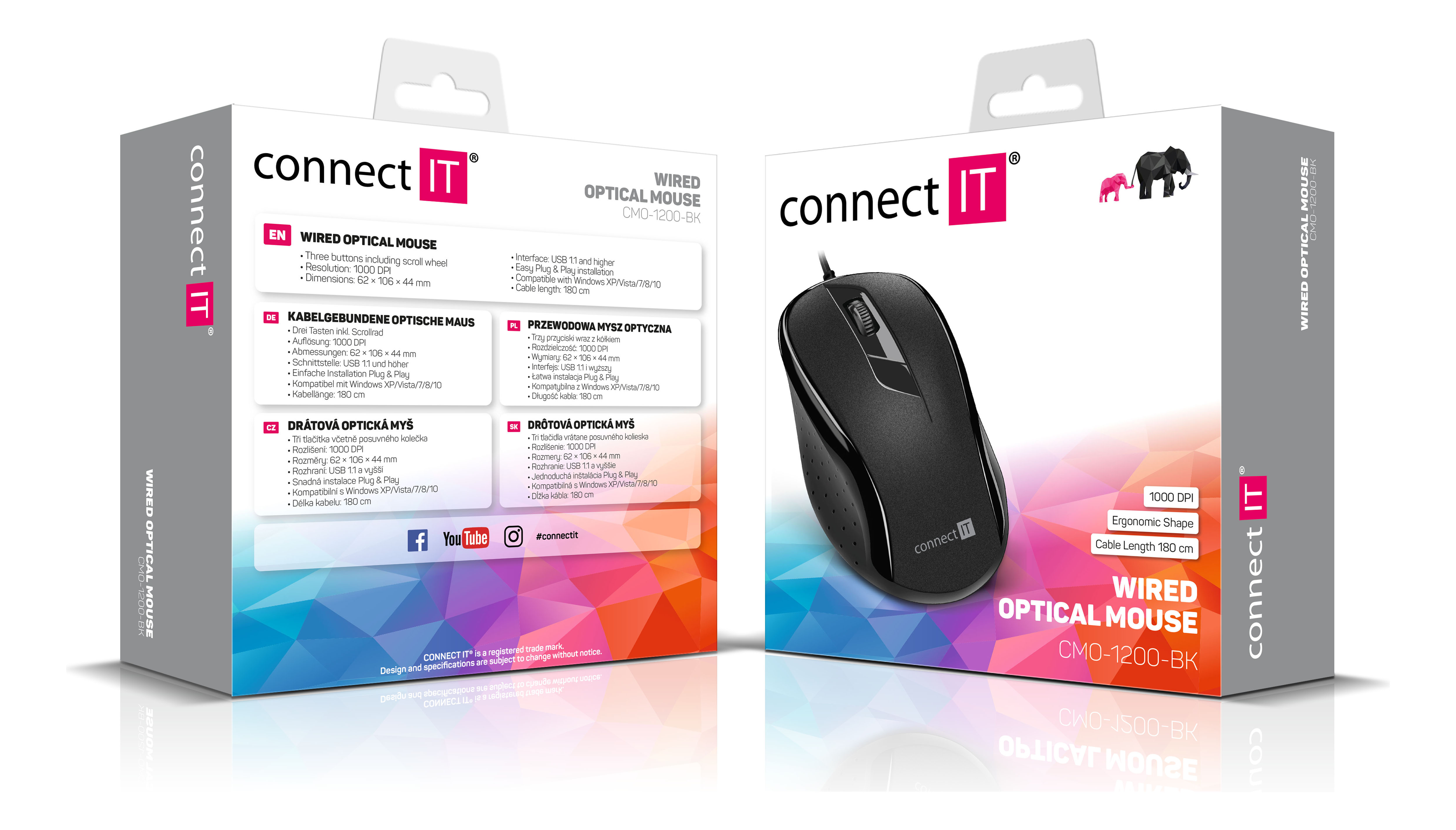 CONNECT IT Optická myš, USB, černá