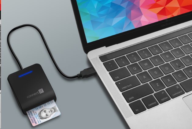 CONNECT IT USB čtečka eObčanek a čipových karet, ČERNÁ