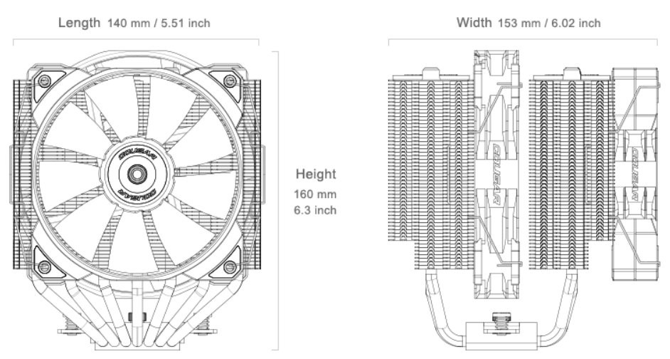 COUGAR chlazení FORZA 135 CPU Air Cooling 153x140x160mm HDB