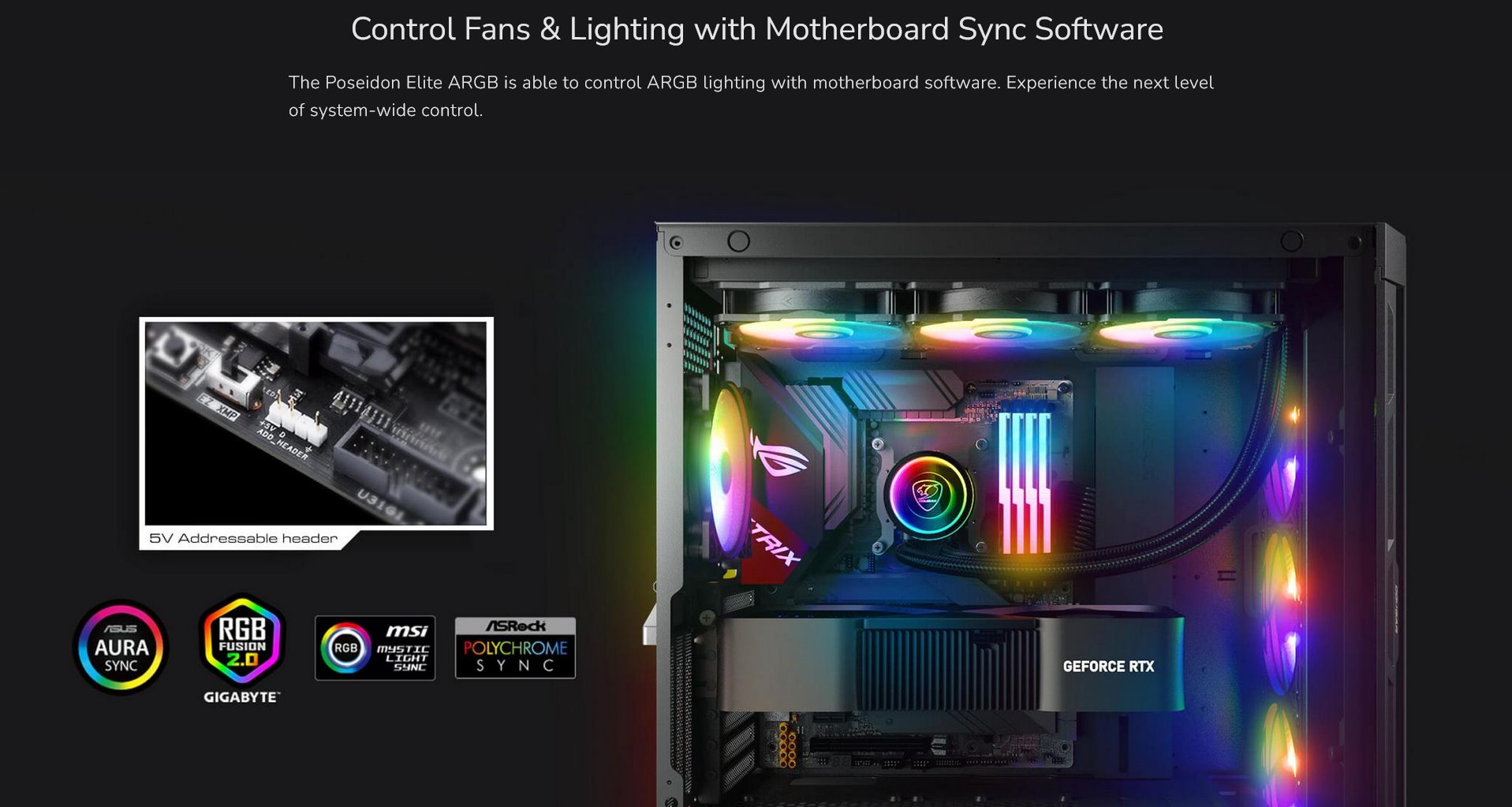 COUGAR chlazení POSEIDON ELITE ARGB 360 AIO vodní white