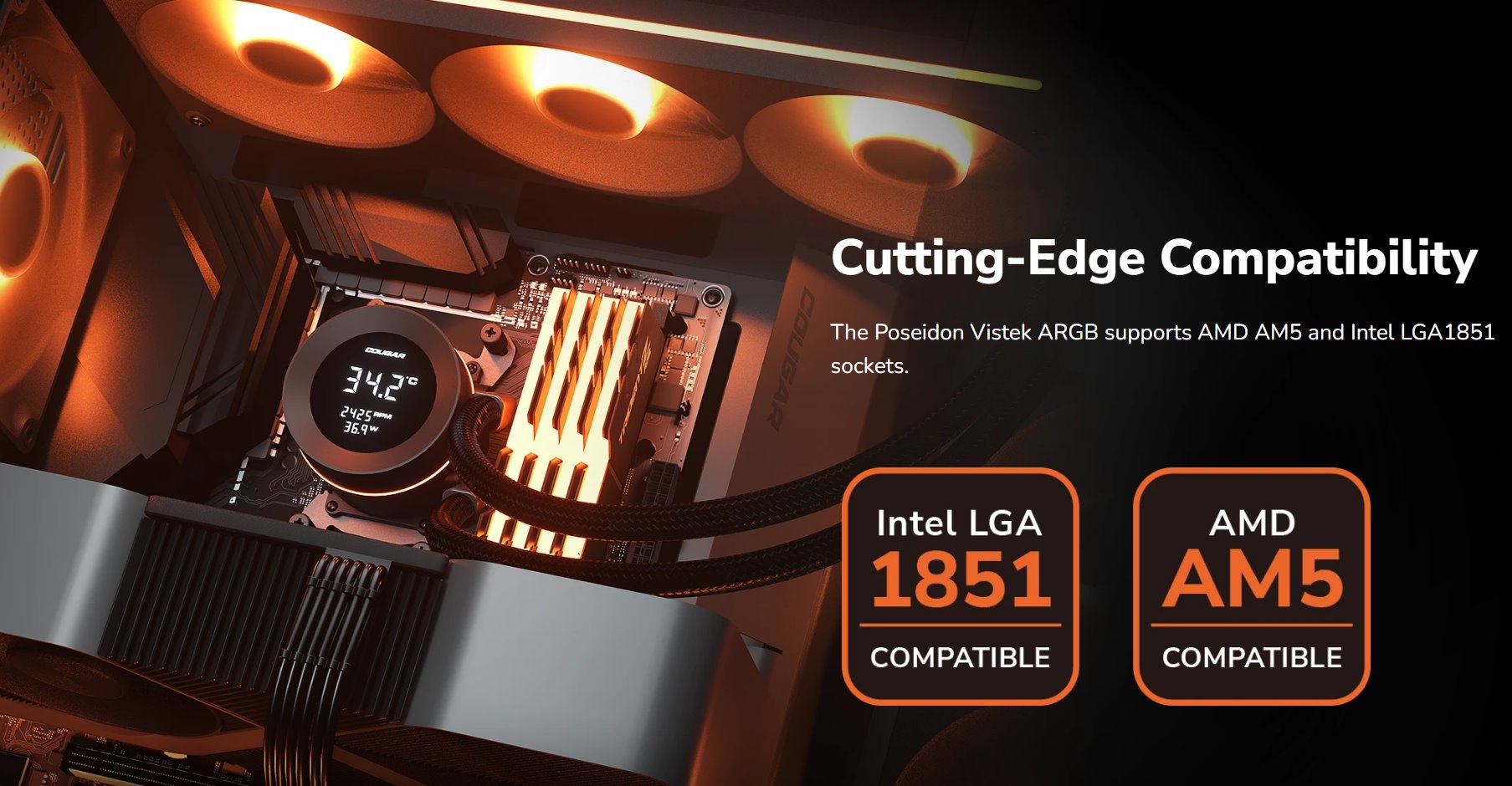 COUGAR chlazení POSEIDON VISTEK ARGB 240 AIO vodní white