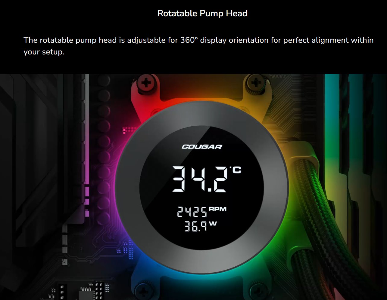 COUGAR chlazení POSEIDON VISTEK ARGB 360 AIO vodní black