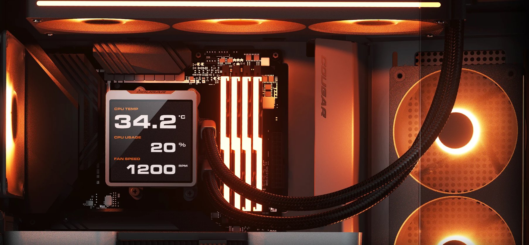 COUGAR chlazení POSEIDON VISTEK Pro ARGB 360 AIO vodní black