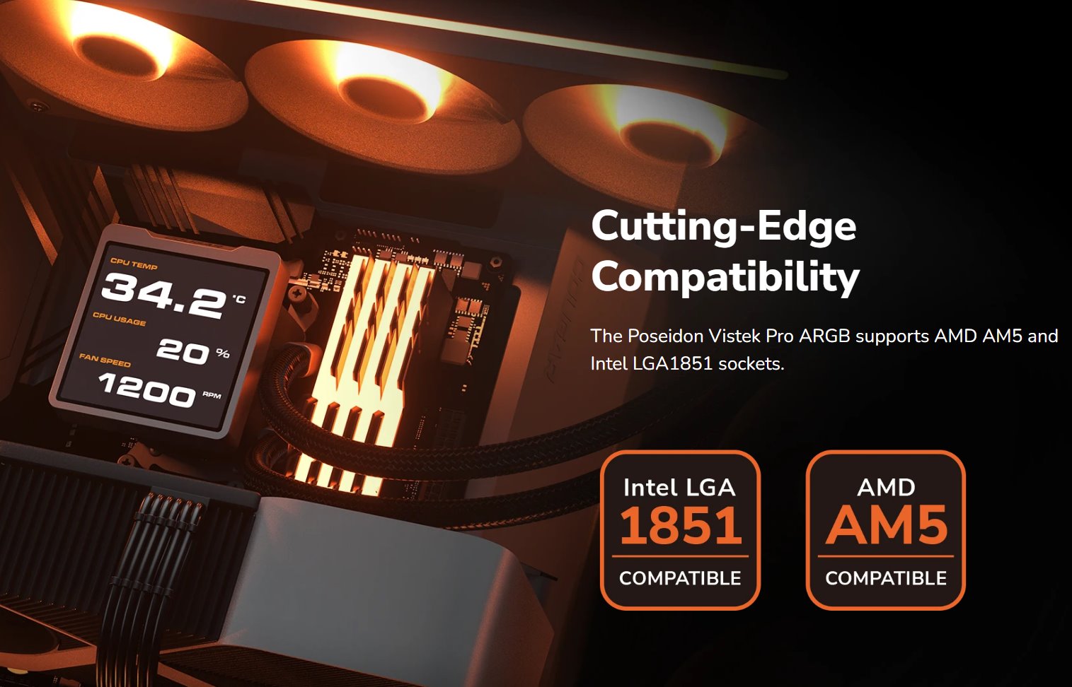 COUGAR chlazení POSEIDON VISTEK Pro ARGB 360 AIO vodní black