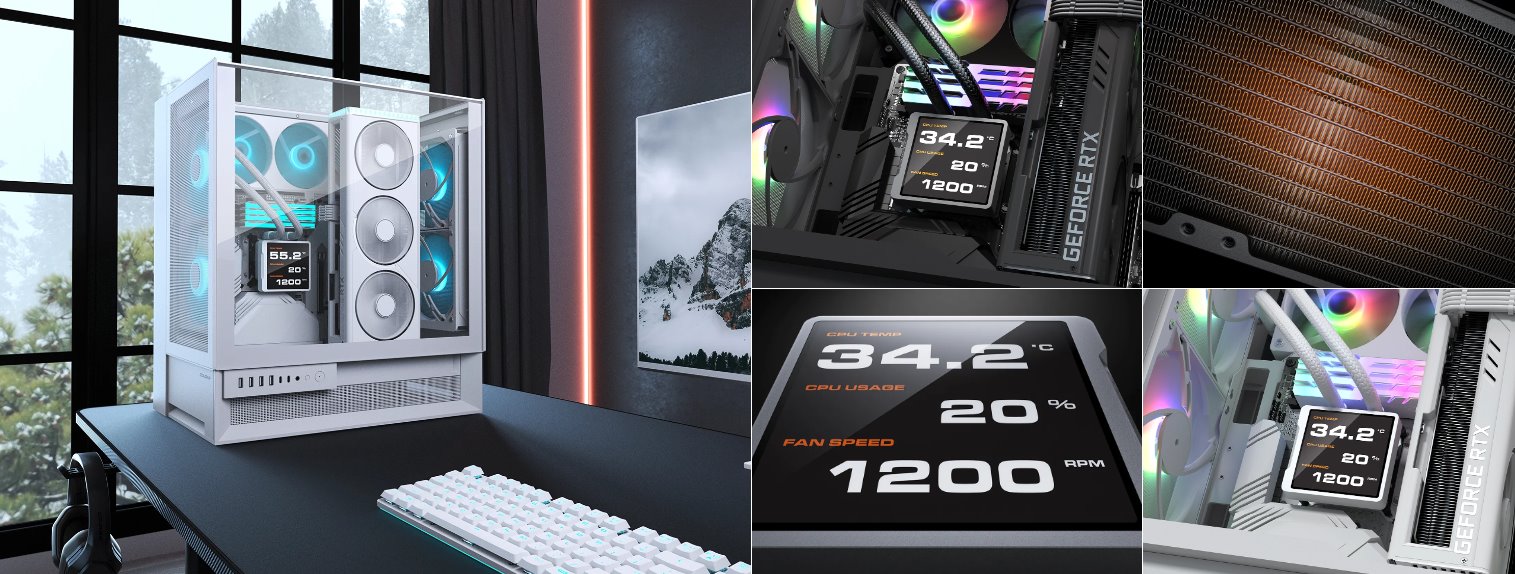 COUGAR chlazení POSEIDON VISTEK Pro ARGB 360 AIO vodní white