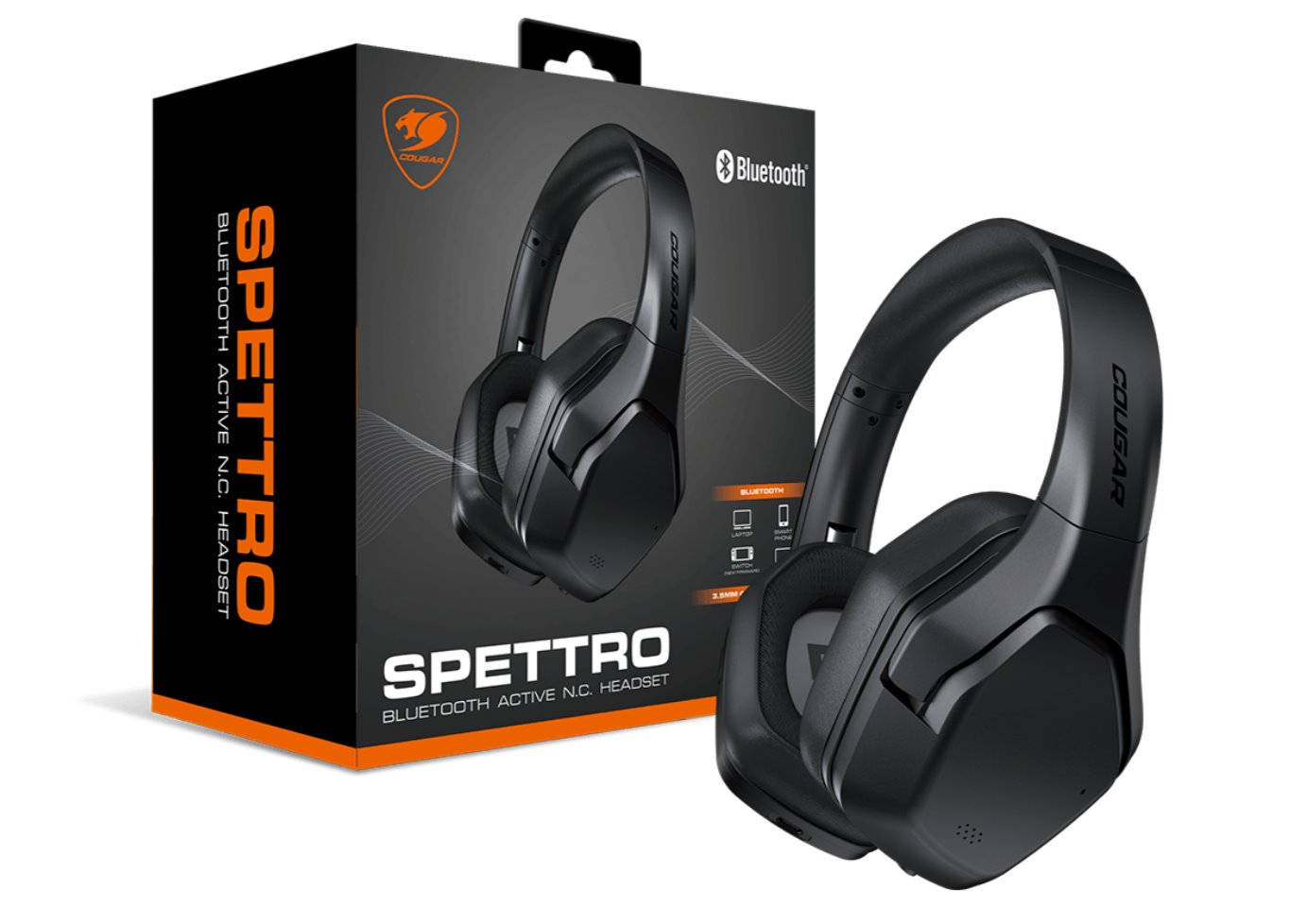COUGAR herní headset SPETTRO ANC 40mm BT/3.5mm black