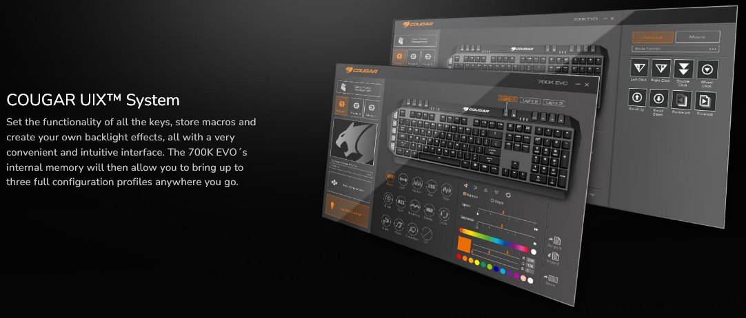COUGAR herní klávesnice 700K EVO RGB (Red Cherry MX mechanical switch), aluminium brushed structure, NRKO