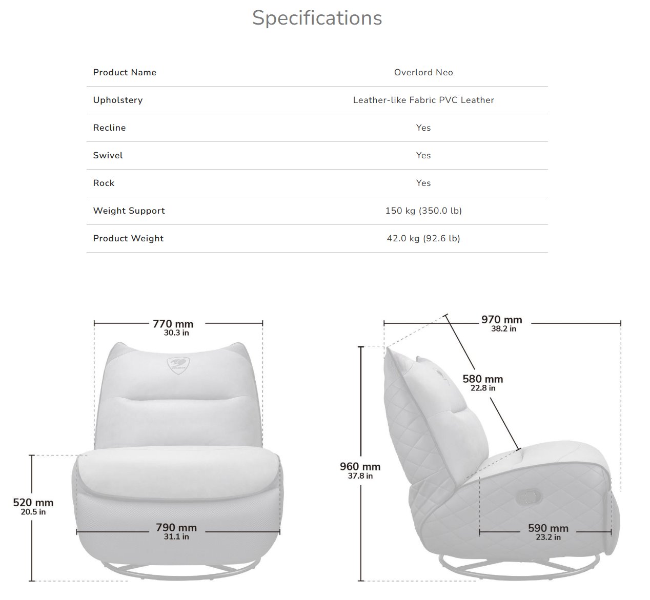 COUGAR herní křeslo OVERLORD NEO