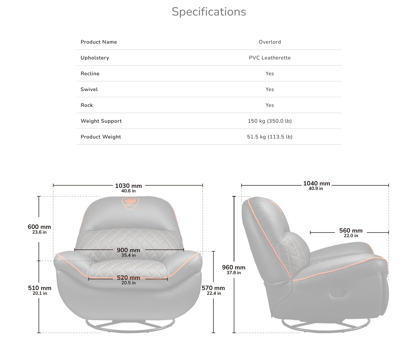 COUGAR herní křeslo OVERLORD - poškozený obal