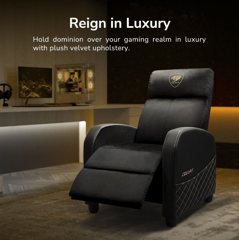 COUGAR herní křeslo RANGER ELITE GOLD - černá, gold, boční kapsy