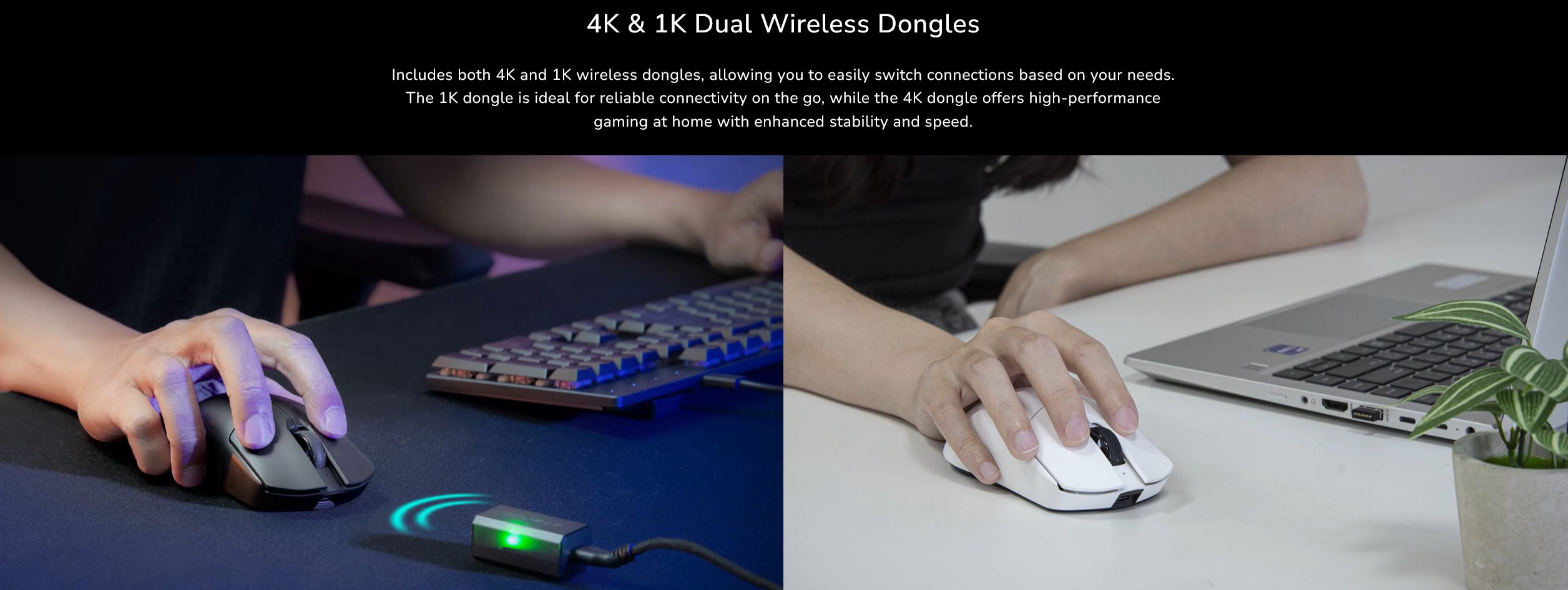 COUGAR herní myš bezdrátová/drátová REVENGER PRO 4K WHITE, čip PixArt 3395, 26000dpi, 650 IPS, 55g