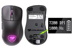 COUGAR herní myš bezdrátová SURPASSION RX 2.4GHz čip PMW3330 72000dpi RGB LED, LCD screen