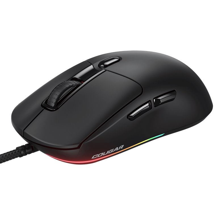 COUGAR herní myš drátová MINOS NEO BLACK, 6 tl., čip PixArt 3327, 6000dpi, 220 IPS, 63g, USB-A, Ultraflex kabel 1.8m
