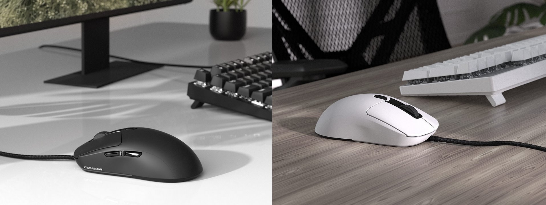 COUGAR herní myš drátová MINOS NEO BLACK, 6 tl., čip PixArt 3327, 6000dpi, 220 IPS, 63g, USB-A, Ultraflex kabel 1.8m