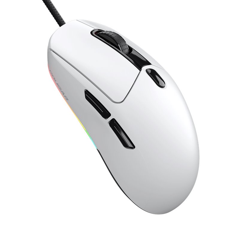 COUGAR herní myš drátová MINOS NEO WHITE, 6 tl., čip PixArt 3327, 6000dpi, 220 IPS, 63g, USB-A, Ultraflex kabel 1.8m