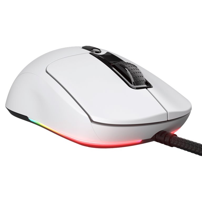 COUGAR herní myš drátová MINOS NEO WHITE, 6 tl., čip PixArt 3327, 6000dpi, 220 IPS, 63g, USB-A, Ultraflex kabel 1.8m