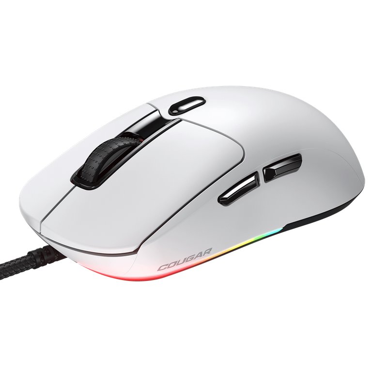 COUGAR herní myš drátová MINOS NEO WHITE, 6 tl., čip PixArt 3327, 6000dpi, 220 IPS, 63g, USB-A, Ultraflex kabel 1.8m