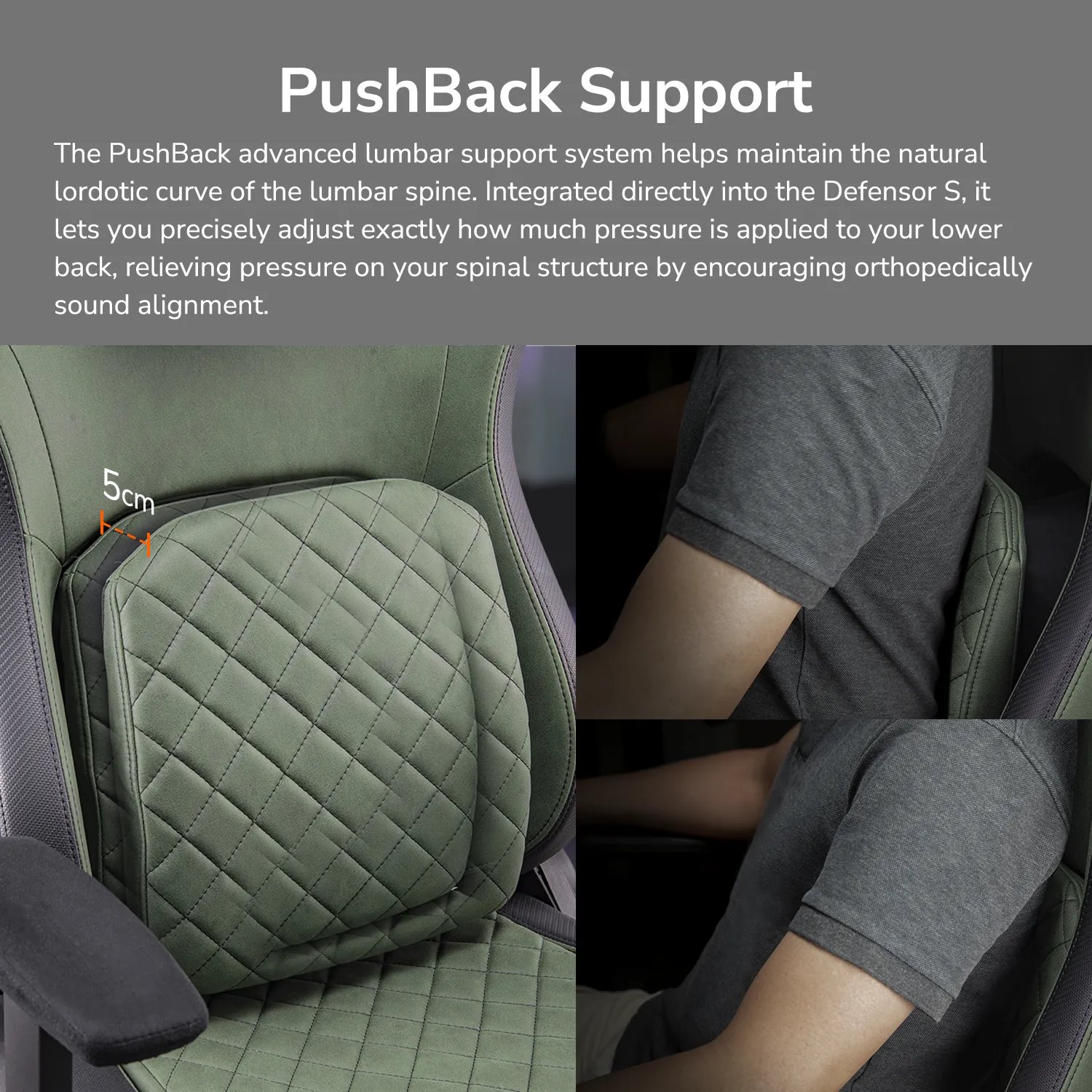 COUGAR herní židle DEFENSOR S F (Tkaná látka) - ARMY GREEN - zelená