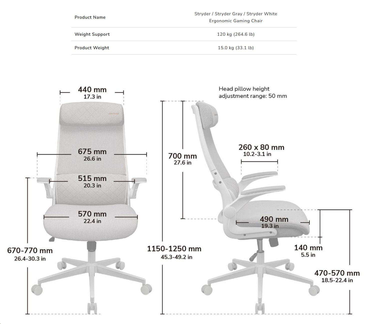 COUGAR kancelářská/herní židle STRYDER - černá