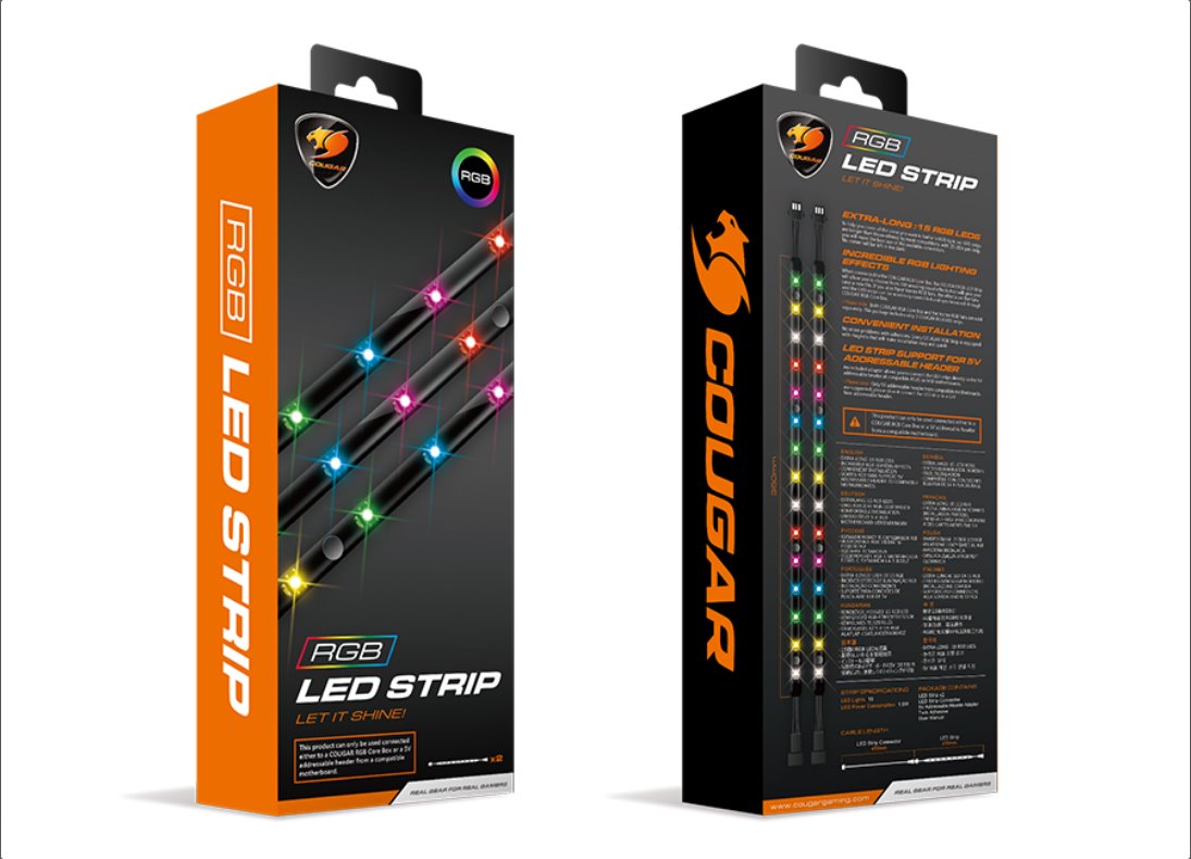 COUGAR LED pásek 2x 350mm, RGB efekty