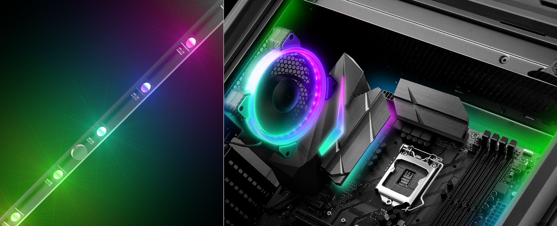 COUGAR LED pásek 2x 350mm, RGB efekty