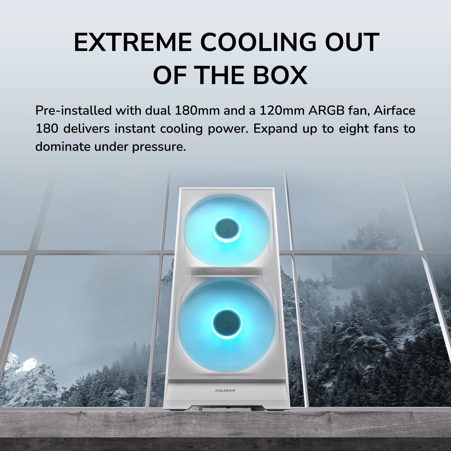 COUGAR PC skříň AIRFACE 180 PC Case, Mid Tower, White