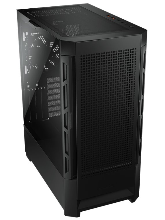 COUGAR PC skříň AIRFACE Black Mid Tower Mesh Front Panel 1 x 120mm Fan TG Left Panel Black