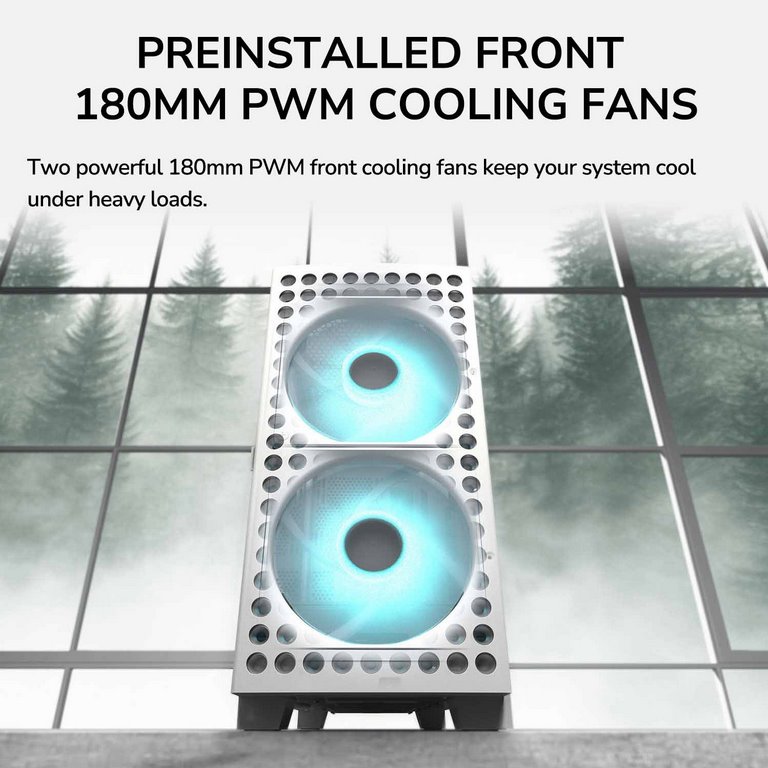 COUGAR PC skříň AIRFACE ECO RGB Black Mid Tower Airflow 2 x 180mm ARGB PWM Fans 1x 120mm ARGB Fan