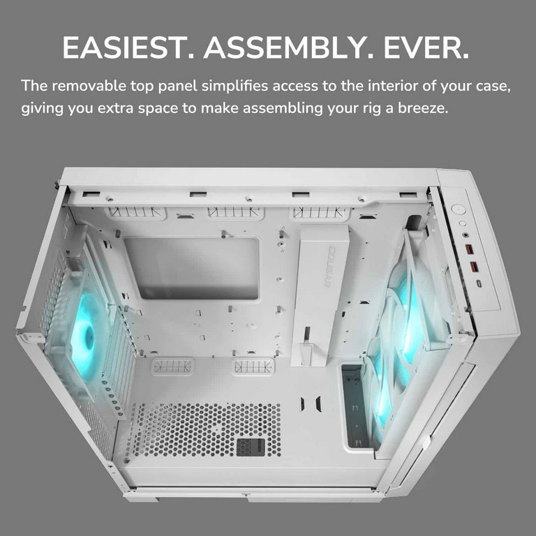 COUGAR PC skříň AIRFACE ECO RGB Black Mid Tower Airflow 2 x 180mm ARGB PWM Fans 1x 120mm ARGB Fan