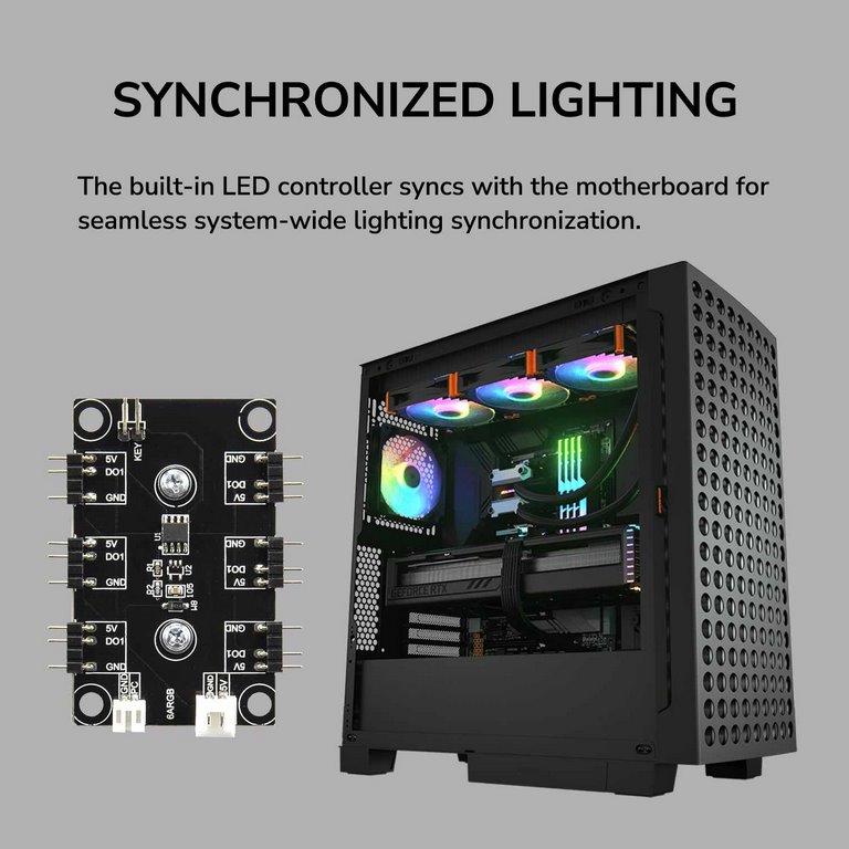 COUGAR PC skříň AIRFACE ECO RGB Black Mid Tower Airflow 2 x 180mm ARGB PWM Fans 1x 120mm ARGB Fan