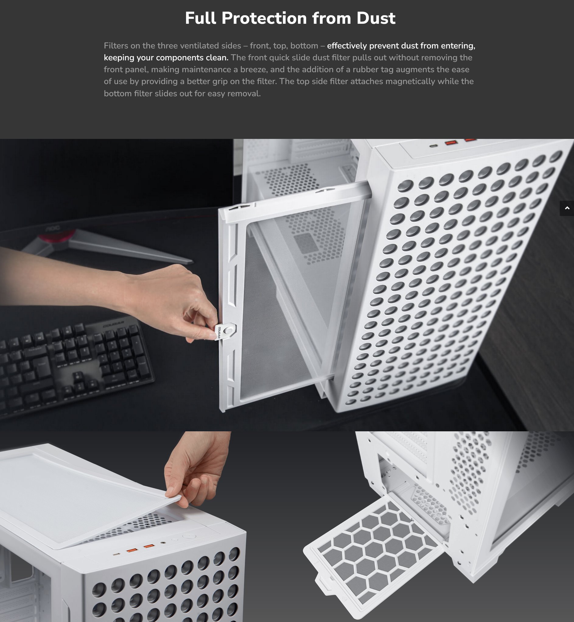 COUGAR PC skříň AIRFACE ECO RGB Black Mid Tower Airflow 2 x 180mm ARGB PWM Fans 1x 120mm ARGB Fan